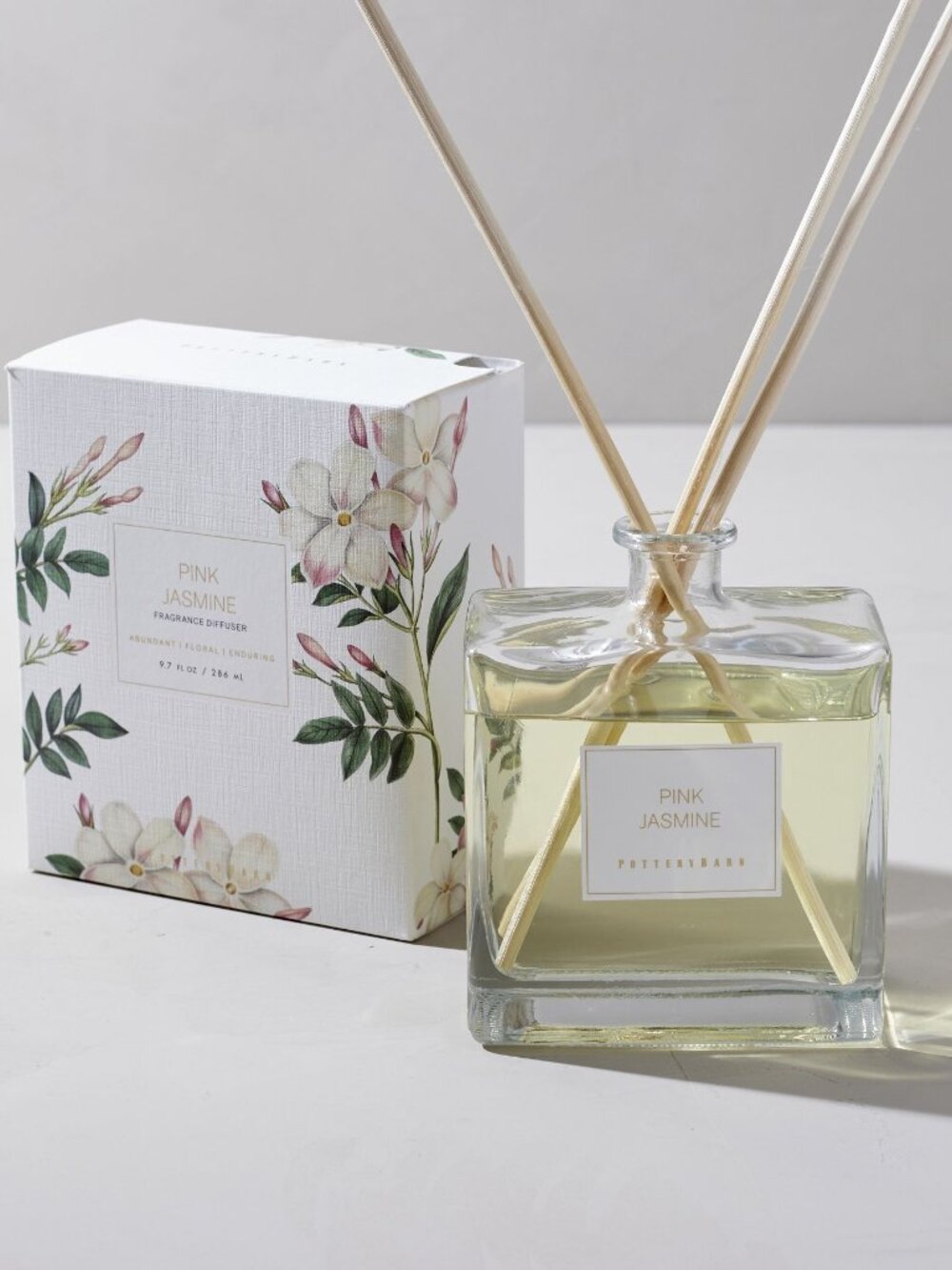 Pottery Barn Pink & Green Floral Reed Diffuser